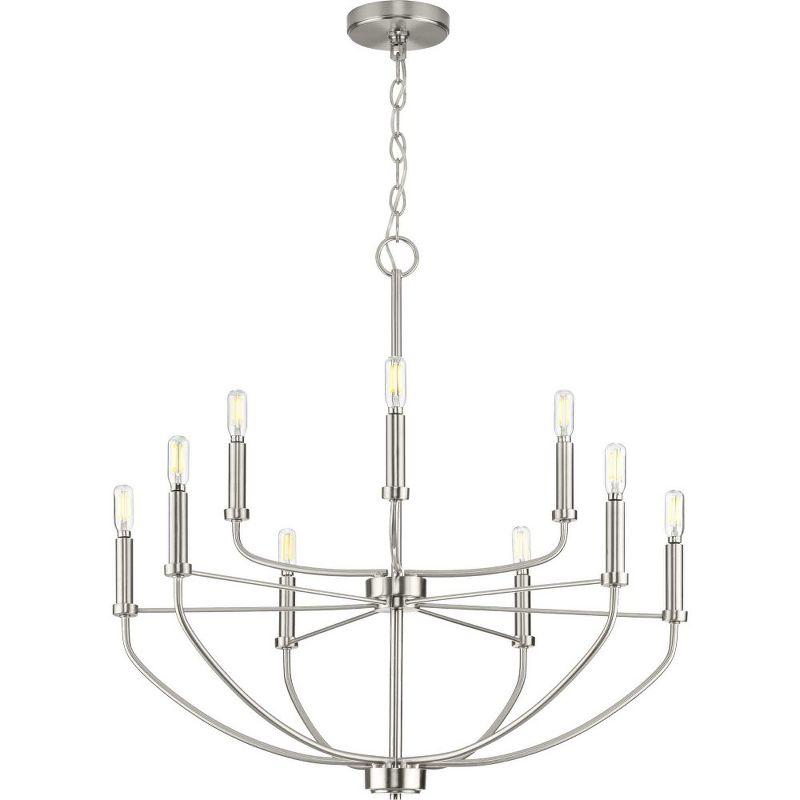 Leyden Matte Black Farmhouse 9-Light Chandelier