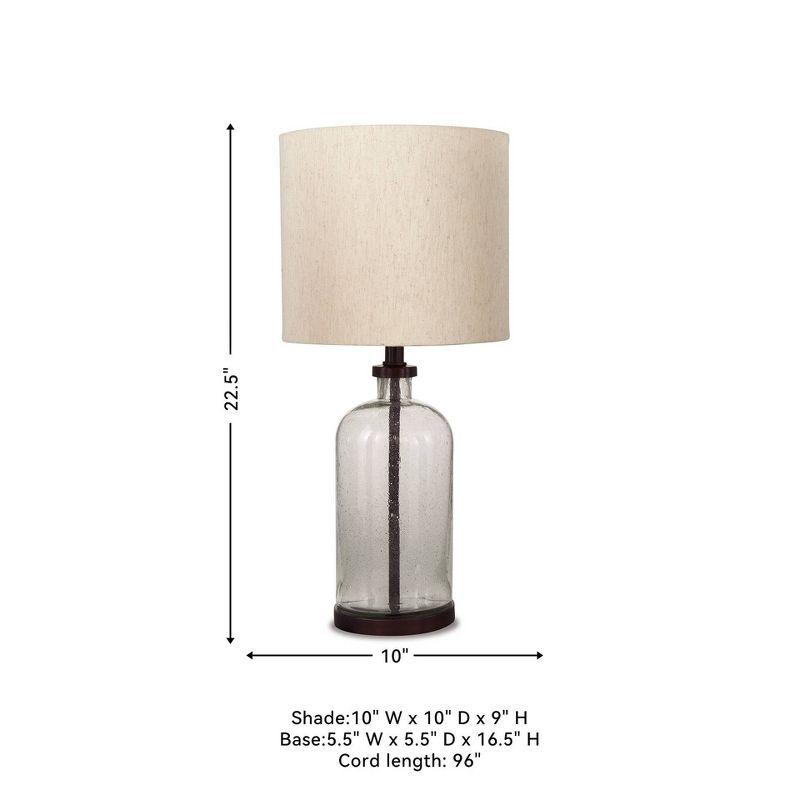 Signature Design by Ashley Bandile Table Lamp Clear/Bronze: Modern Accent, Polyester Shade, UL Listed