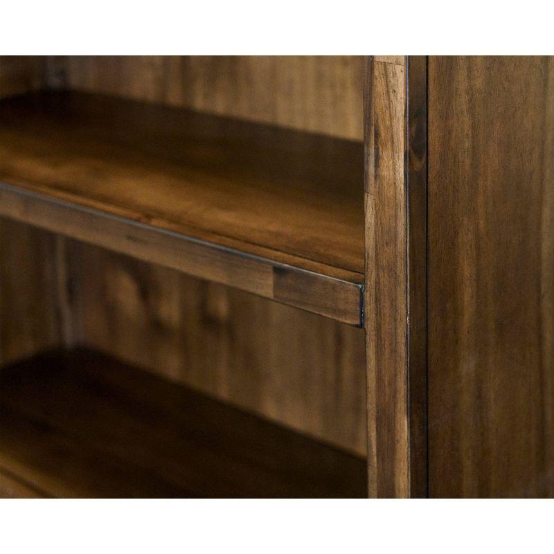 74" Porter Traditional Wood Open Bookcase Brown - Martin Furniture: Vintage Herringbone, No Assembly Required