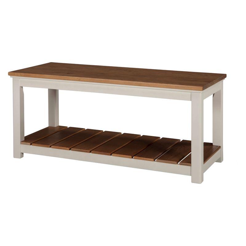 Savannah Medium Pine and White Rustic Bench