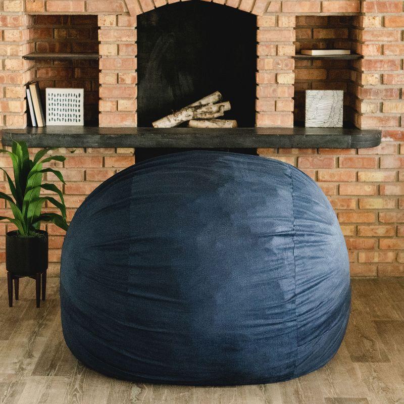 Big Joe Large 4 Foot Foam Filled Bean Bag Chair with Soft Removeable Cover