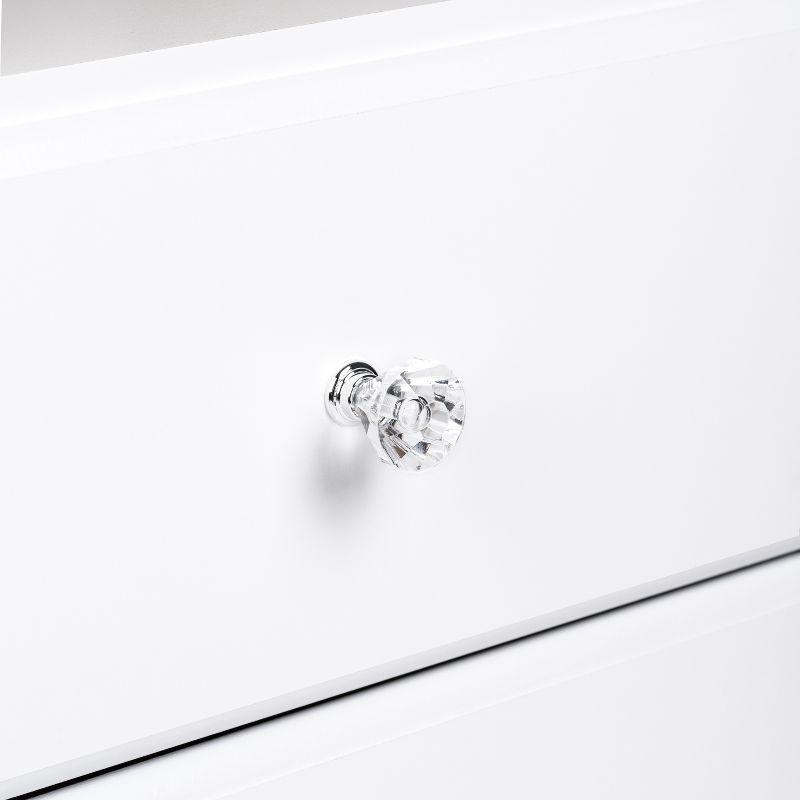 Astrid Crystal White 2-Drawer Nightstand with Acrylic Knobs