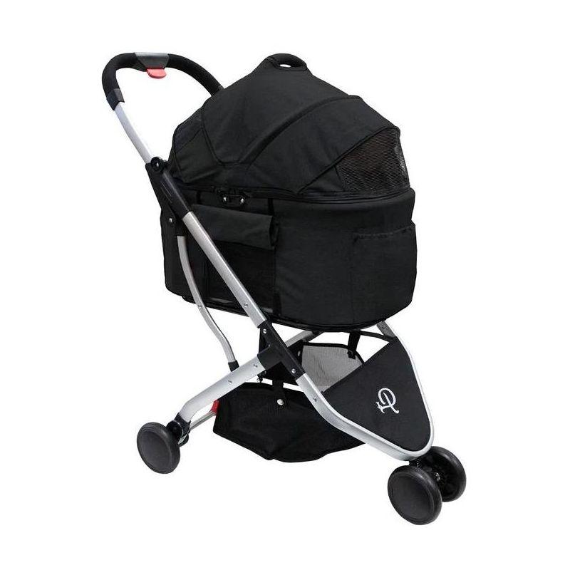 Midnight Black 3-in-1 Pet Stroller with Carrier and Car Seat