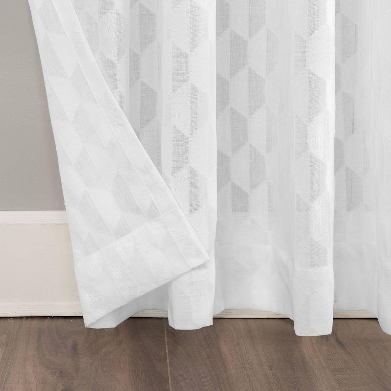 Scott Living Verge Geometric Clipped Jacquard Semi-Sheer Rod Pocket Curtain Panel