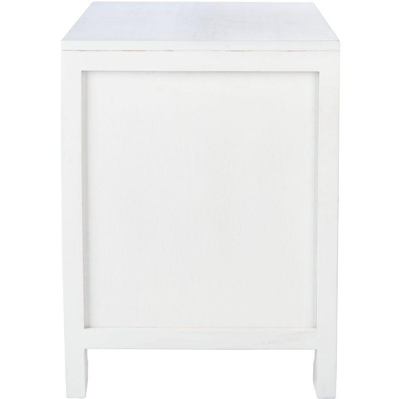 Dave 1 Drawer 1 Door Nightstand - White/Natural - Safavieh.