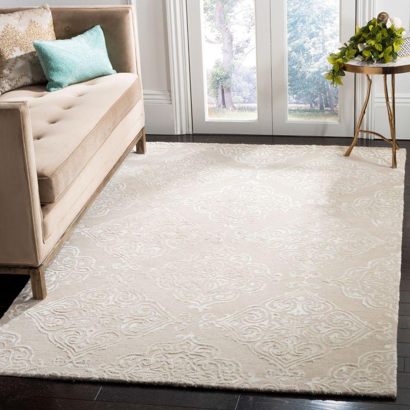 Glamour GLM568 Hand Tufted Indoor Area Rug - Beige/Ivory - 6'x6' - Safavieh