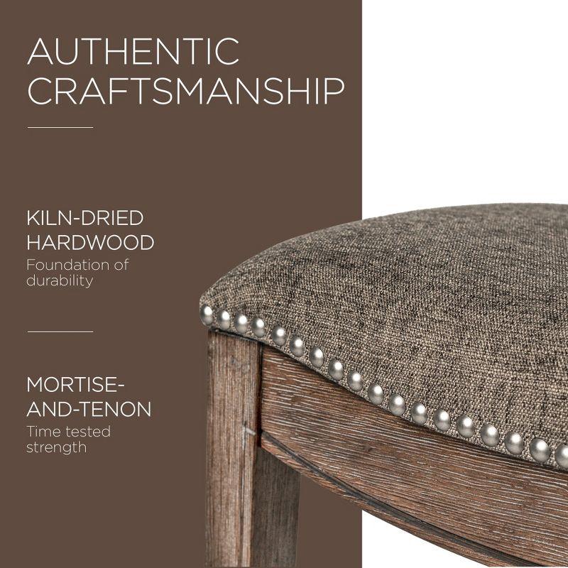 Maven Lane Maven Lane Adrien Backless Saddle Kitchen Stool with Fabric Upholstery