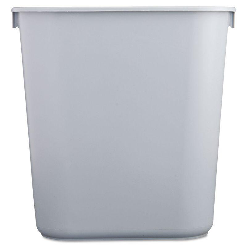 Rubbermaid Commercial Deskside Plastic Wastebasket Rectangular 3 1/2 gal Gray 2955GRA