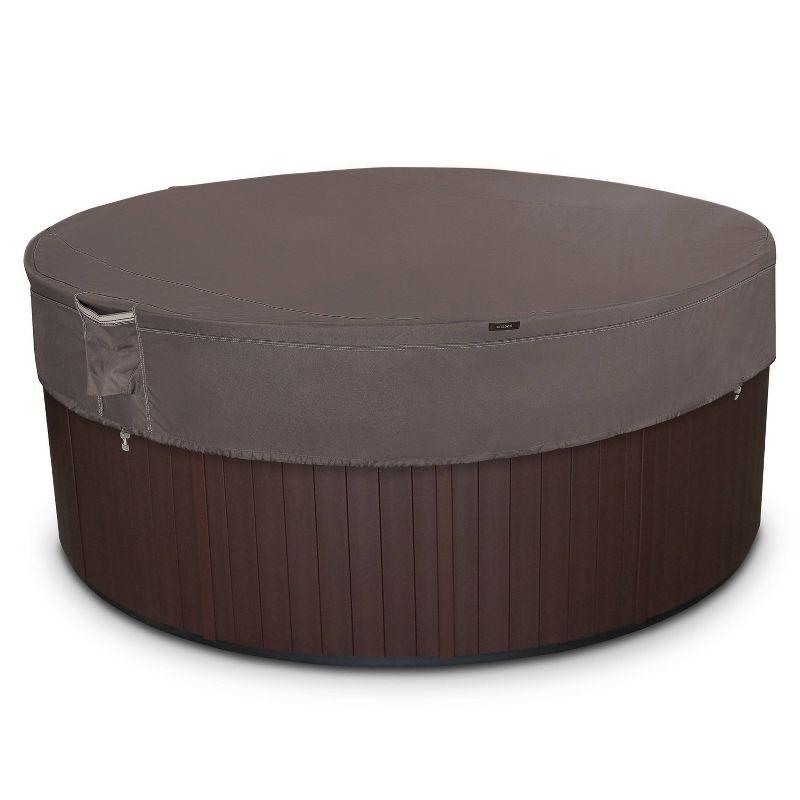 Ravenna Dark Taupe Water-Resistant Round Hot Tub Cover, 84 Inch