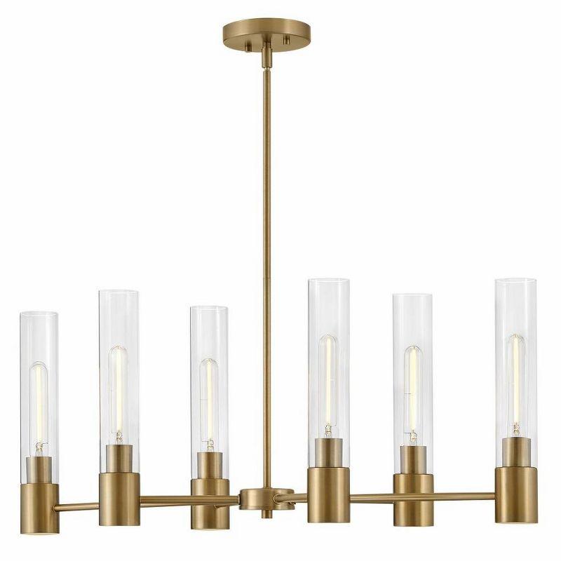 Lark Shea 6 - Light Chandelier in  Lacquered Brass