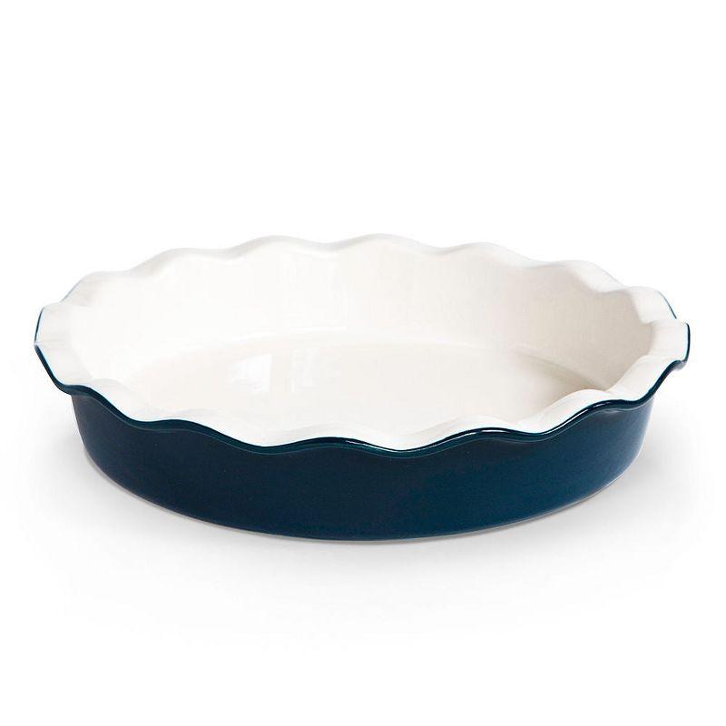 Deep Navy and White Ceramic Nonstick Pie Dish