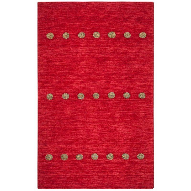 Hand-Knotted Red Wool 5' x 8' Artisan Area Rug