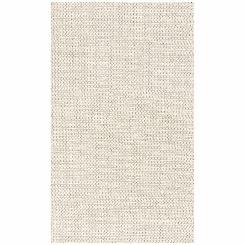 Ivory Handwoven Wool and Synthetic Area Rug 3' x 5'