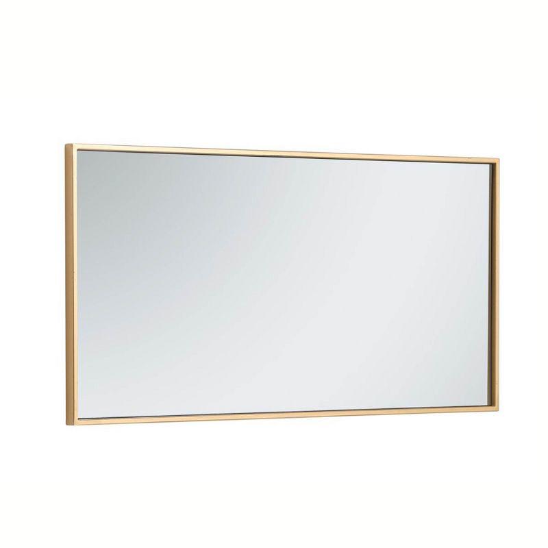 Elegant Lighting Metal frame rectangle mirror 18 inch in Brass