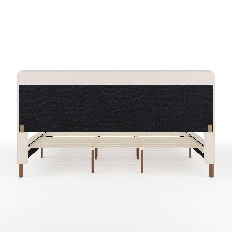 Martha Stewart Martha Stewart Britta Upholstered Platform Bed With Piped Detail Headboard