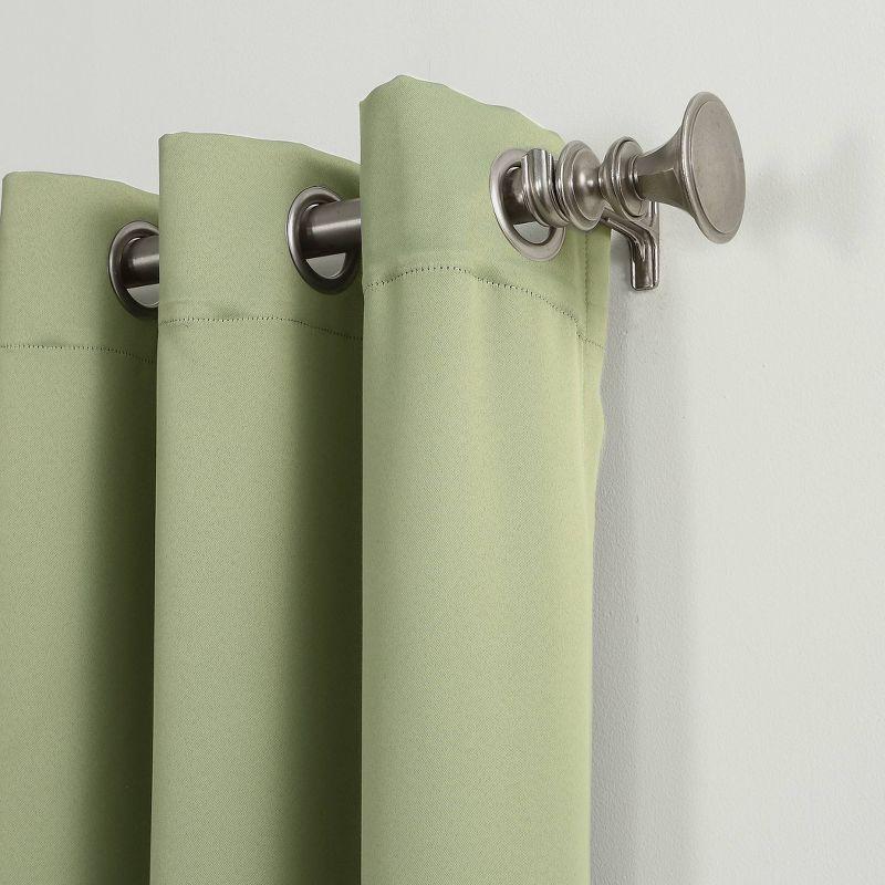 40"x84" Sun Zero Blackout Kenneth Energy Saving Grommet Curtain Panel Green: Modern Noise Reduction Twill