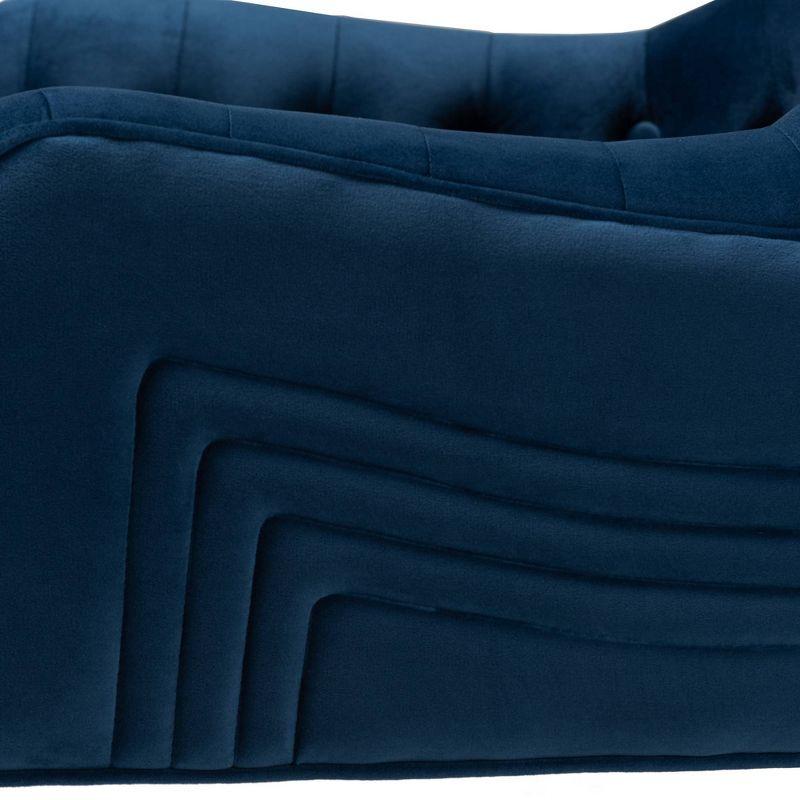 Nelson Metal Armchair Navy Blue/Gold - Baxton Studio