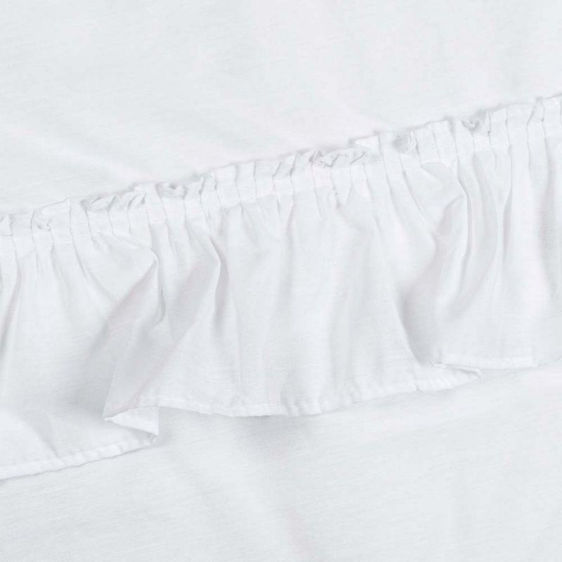 White Textured Fabric Rod Pocket Ruffled Valance 54" x 13"