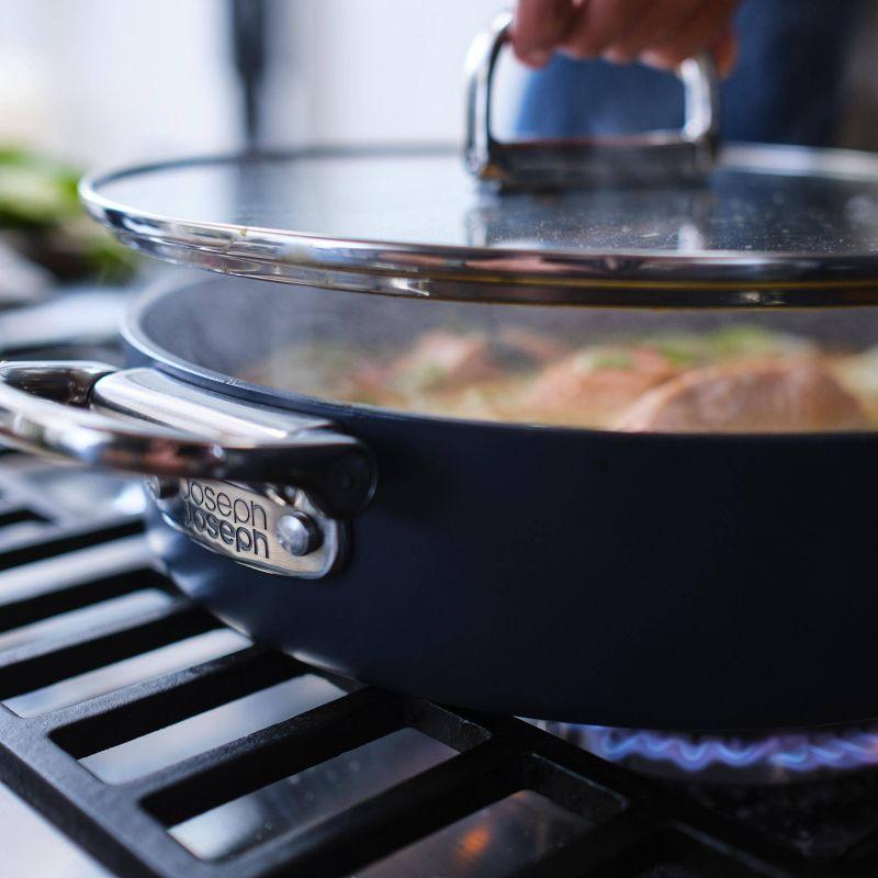 Joseph Joseph Space Ceramic Non-Stick 3.8 Qt. Sauté Pan with Folding Handle and Lid