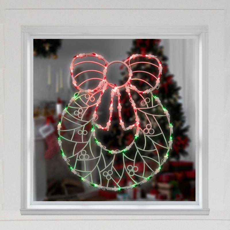 18" Wreath Christmas Window Silhouette Decoration Lighted Display