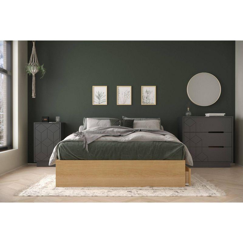 Charcoal Gray 36" Modern Roller 3-Drawer Chest