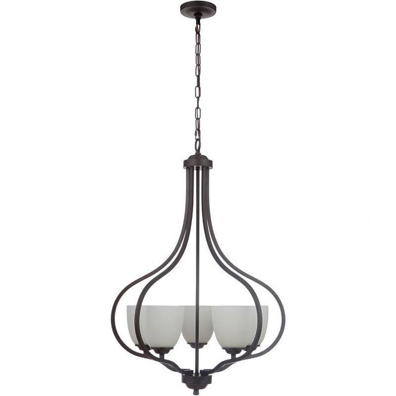 Serene Espresso 2-Light Pendant with Clear Seeded Glass and Polished Nickel