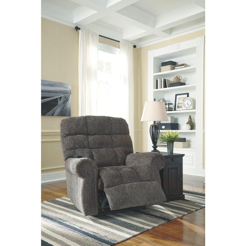 Ernestine Slate Gray Metal Power Lift Recliner