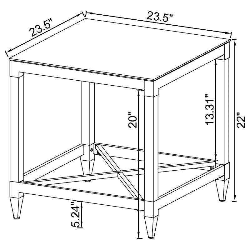 Coaster Home Furnishings Lindley Square End Table with Acrylic Legs and Tempered Mirror Top Chrome