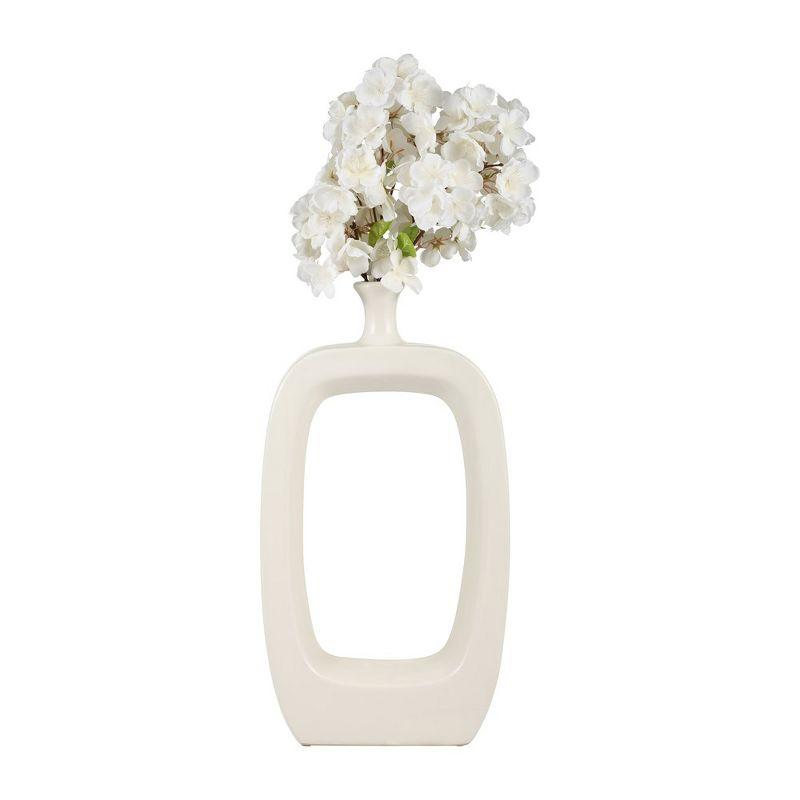 Sagebrook Home Ceramic Vase Creative Contemporary Cut-Out Vase for Decorative Home Table Decor