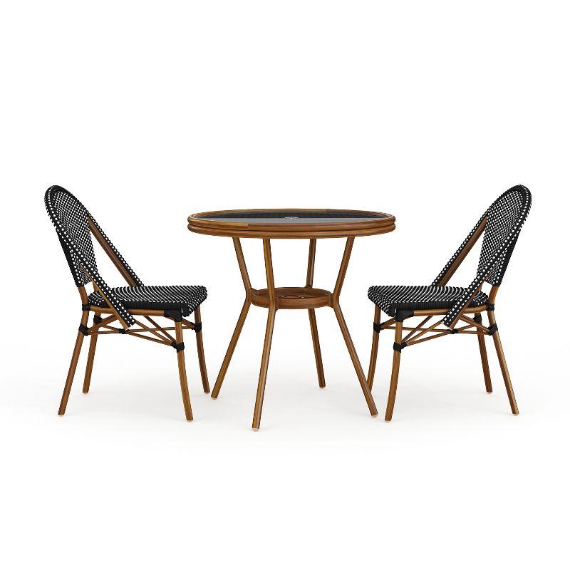 Martha Stewart Martha Stewart Lily Pond All Weather Woven Bistro Table And Chairs Set With Aluminum Frames