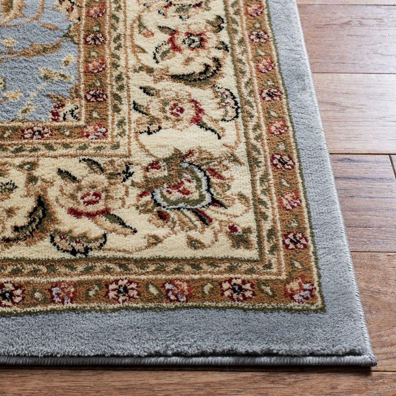 Blue Floral Motif Synthetic 8' x 10' Area Rug