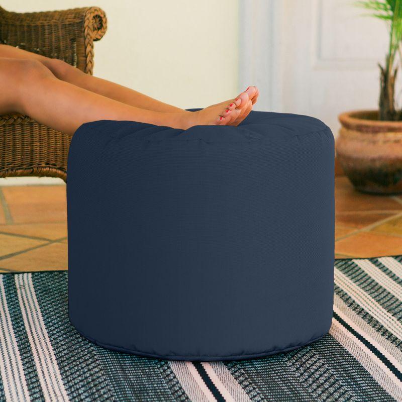 Jaxx Spring Indoor / Outdoor Bean Bag Pouf Ottoman, Navy