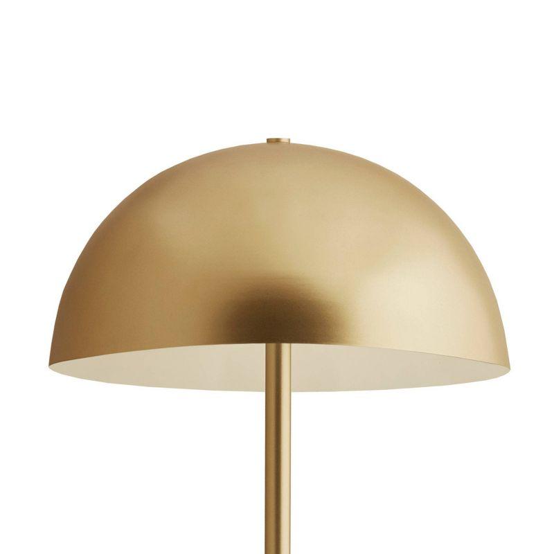 Everly Quinn Augusta Art Deco Dome-Shaped 2-Light Metal Table Lamp