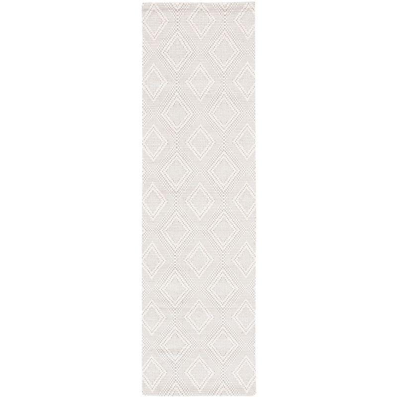 Marbella Ivory Flat Woven Wool Runner Rug, 2'3" x 8'