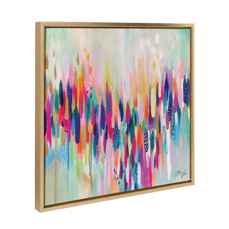 Kate & Laurel All Things Decor 22"x22" Sylvie Brushstroke 154 Framed Wall Art by EttaVee Bright Gold Modern Abstract Colorful Fun Wall Art