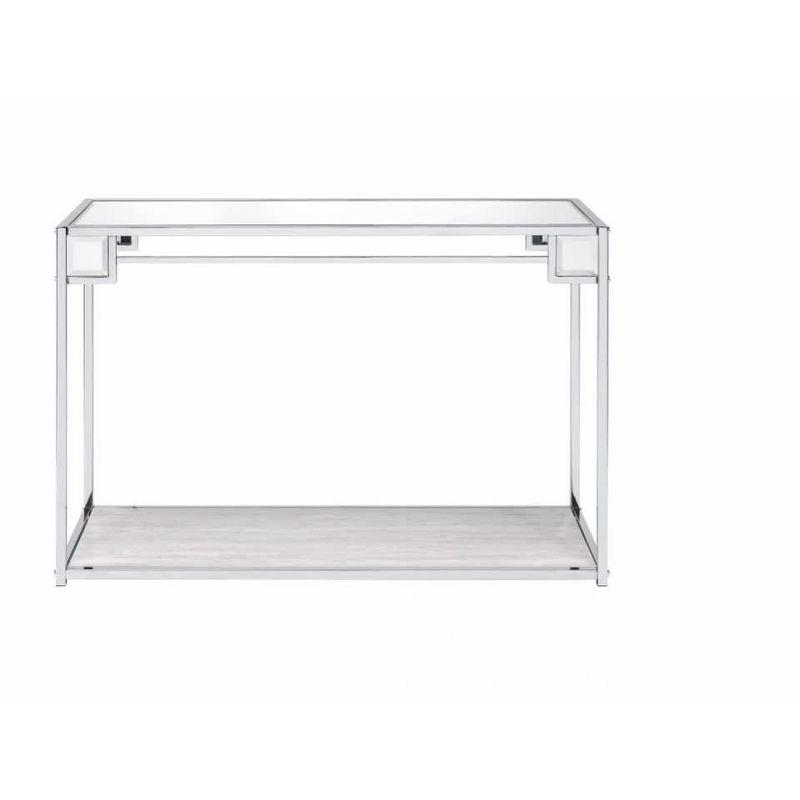 44" Asbury Accent Table Mirrored/Chrome - Acme Furniture