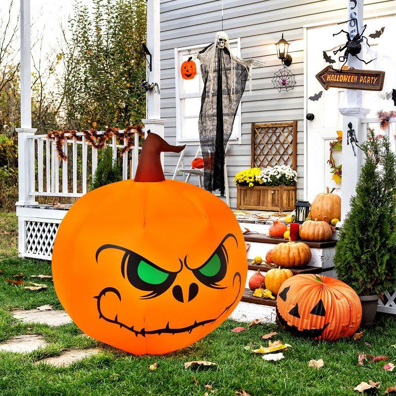 4 ft Orange Inflatable Halloween Pumpkin with LED Light