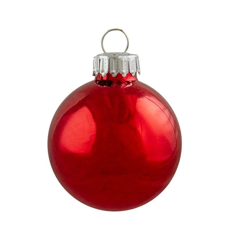 Red and Silver 2-Finish Swirl Glass Christmas Ball Ornament 1.75" (45mm) (Set of 12)