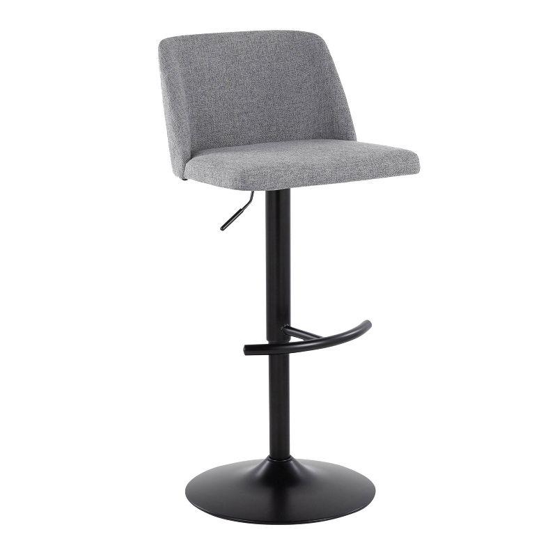 Swivel Upholstered Adjustable Height Counter Stool with Metal Frame