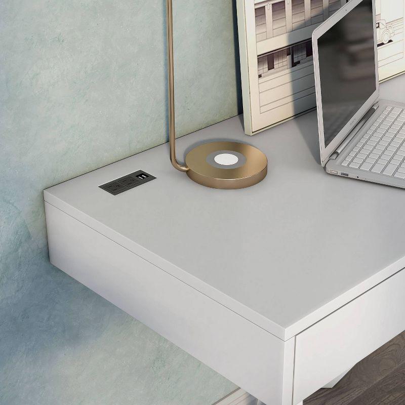 HOMES: Inside + Out 47" Thunderseek Mid Century Desk: Rubberwood, Birch Veneers, X-Base