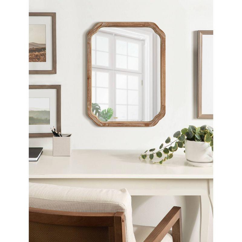 Marston Rustic Brown Solid Wood Rectangular Vanity Mirror