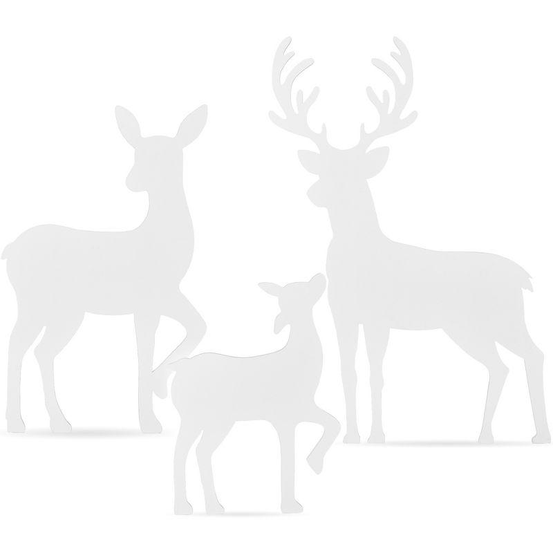 Best Choice Products 3-Piece 46in 2D Deer Family Silhouette Set, Outdoor Christmas Yard Decor w/ Buck, Doe, Fawn