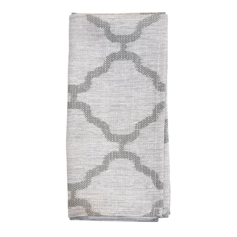 Gray Polyester Moroccan Design Dinner Napkins Set of 4