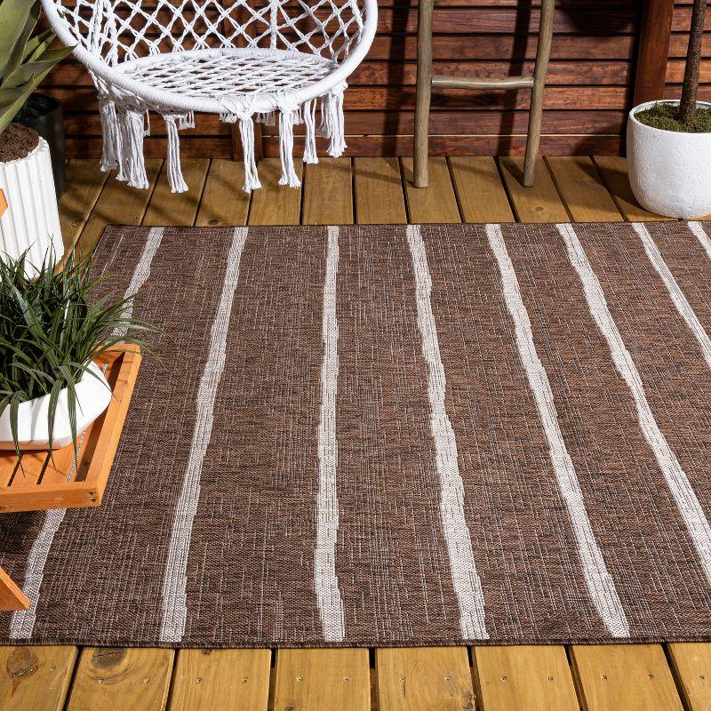 3'x5' Colonia Berber Stripe Indoor/Outdoor Area Rug, Brown/Beige - JONATHAN Y