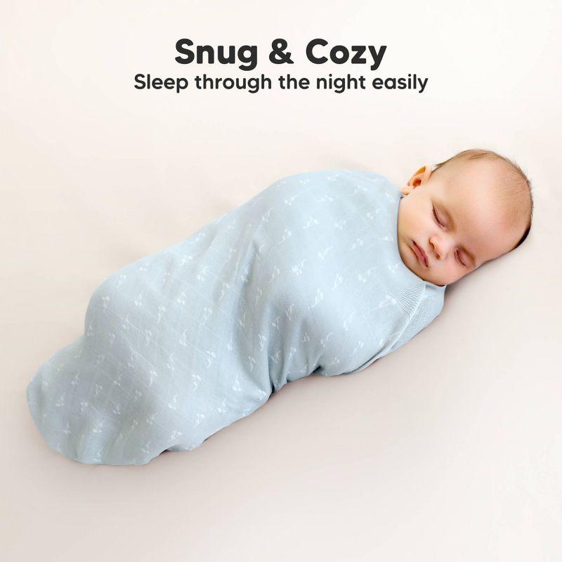 KeaBabies 4pk Muslin Swaddle Blankets for Baby Boys, Girls - Organic Baby Blankets, Swaddles for Newborns (Bloom)