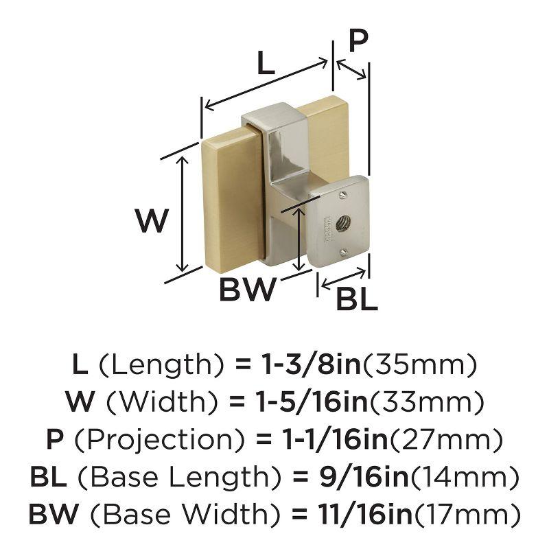 1-3/8" Length Square Knob