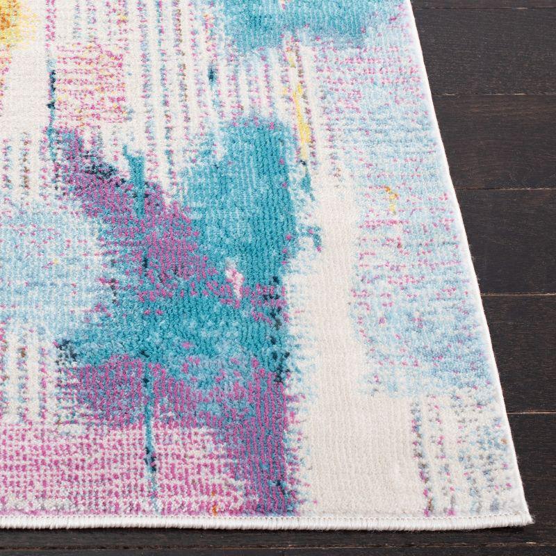 Lillian LLN375 Power Loomed Accent Rug - Pink/Turquoise - 3'x3' - Safavieh