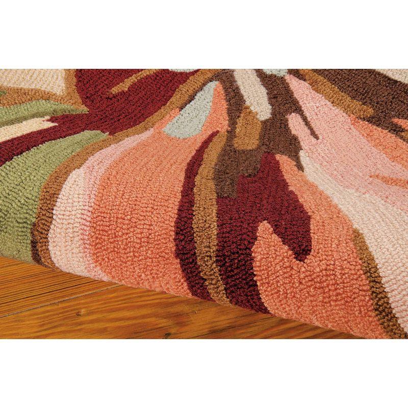 Enchanted Garden Hand-Hooked Brown Synthetic 8' x 10' Rug