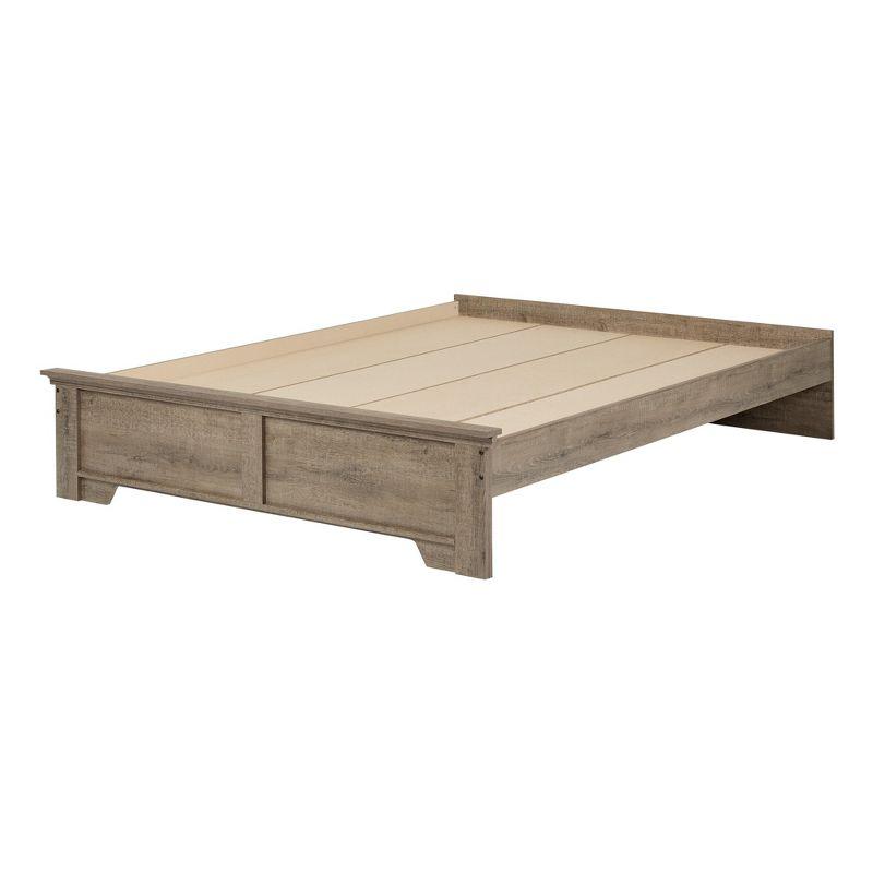 Contemporary Versa Queen Platform Bed in Weathered Oak