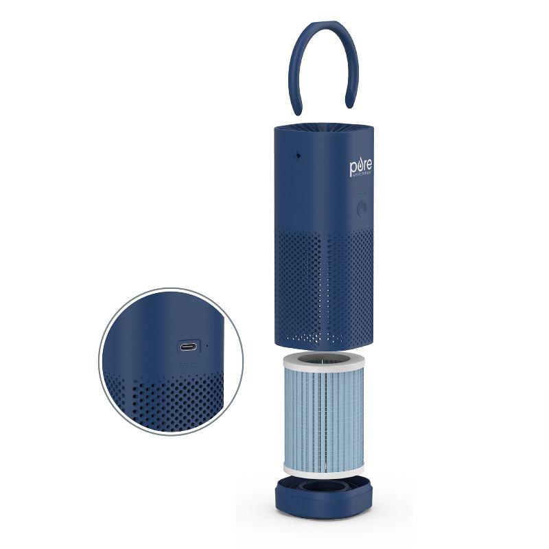 Pure Enrichment Pure Zone Mini Personal Air Purifier Blue: HEPA Filter, USB Powered, Captures Dust & Smoke, 5-Year Warranty